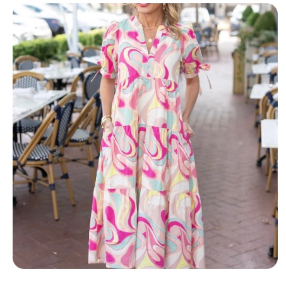 Avara Dress | Midi Abstract | Size: M | New with Tags